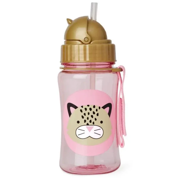 SKIP HOP Zoo Hrnček so slamkou bez PVC a BPA Leopard 12 m+
