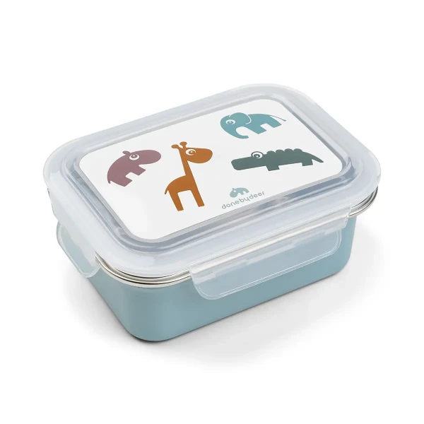 DONE BY DEER Detský desiatový box Deer friends - modrý