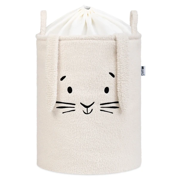 Sipo Kôš na hračky Premium Bouclé so šnúrkou / 43 l, Rabbit (Cream)