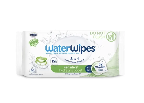 WATERWIPES Ubrousky vlhčené Hydrating clean bez obsahu plastů 60 ks