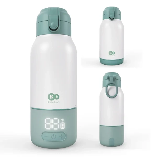 KINDERKRAFT Cestovný ohrievač mlieka a termoska 2v1 Gaja Green