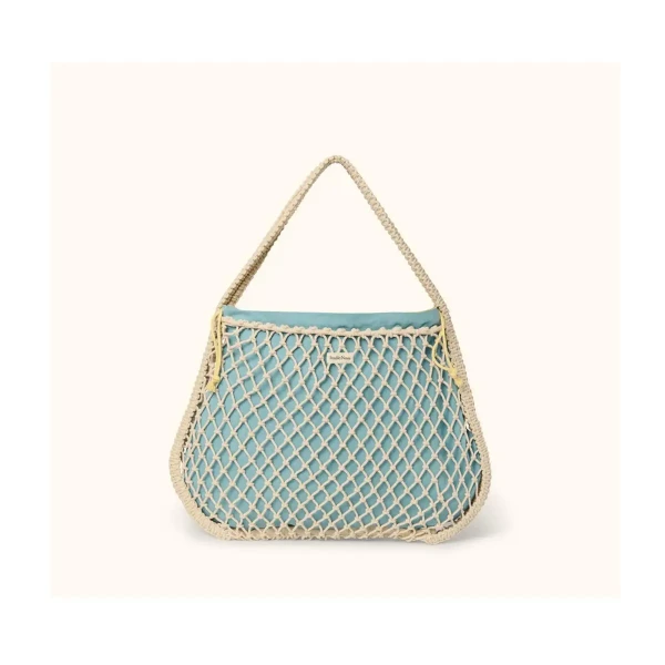 STUDIO NOOS - MACRAME MOM BAG sieťka Natural & vnútorná taška Blue Yellow