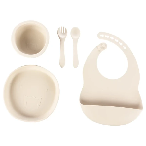 Zopa Silikónová detská jedálenská súprava, Sand Beige
