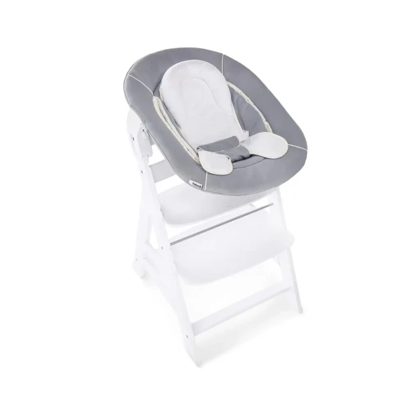 Hauck Alpha+ drevená stolička+novorodenecký Newborn set, 0m+, White Grey