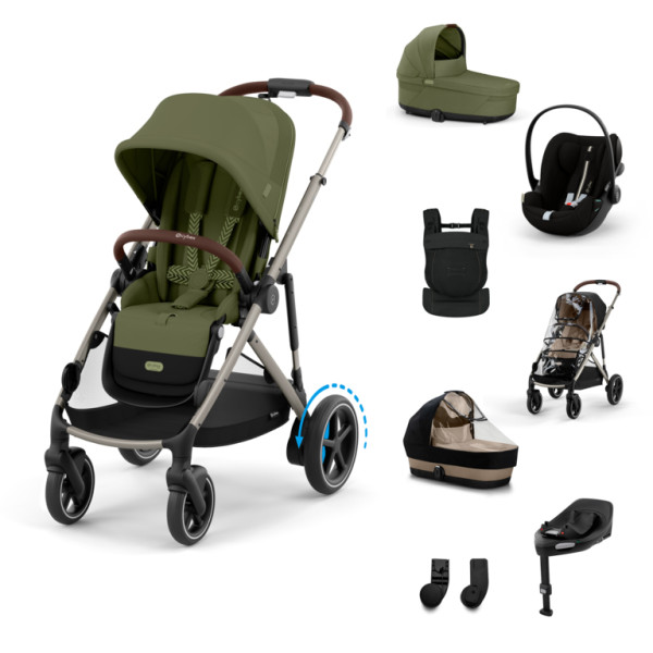 Cybex E-Gazelle S BUNDLE SET XL + nosič AMYA 2026 -  Moss Green - Taupe Rám