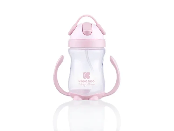 KikkaBoo Hrnek se silikonovým brčkem 300ml 12m+ Pink