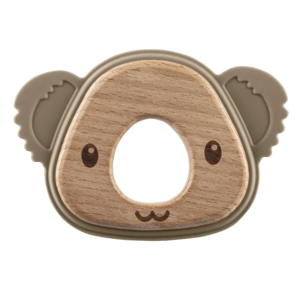 Zopa Silikónové drevené hryzátko Koala, Sand Beige