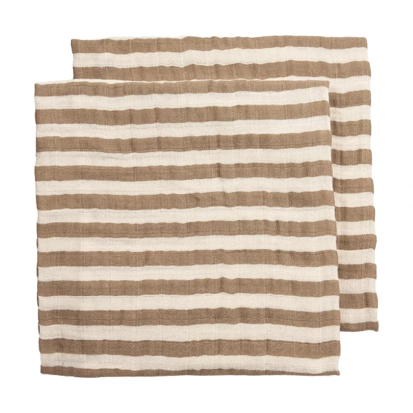 Meyco Mušelínové plienky Fat Stripe 30x30 cm 2-balenie - Taupe