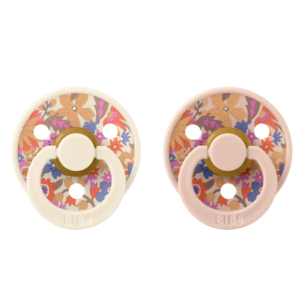 BIBS x LIBERTY Colour cumlíky z prírodného kaučuku 2ks - veľkosť 1 June Blossom Blush Mix