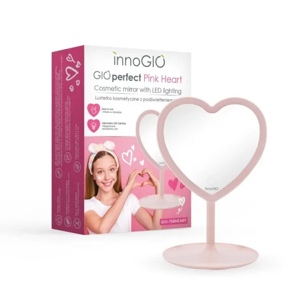 innoGIO Kosmetické zrcátko GIOperfect Pink Heart