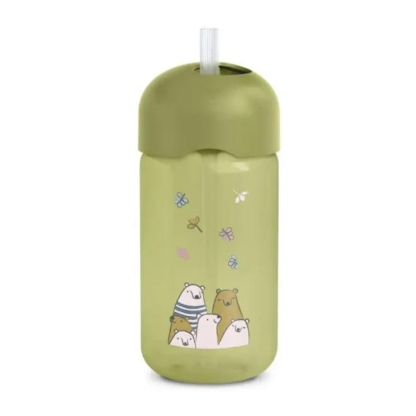 SUAVINEX | Lahvička s brčkem BEAR 340 ml - ZELENÁ