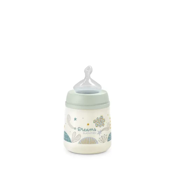 SUAVINEX | Kojenecká láhev Dreams anatomická M silikon 150 ml - zelená