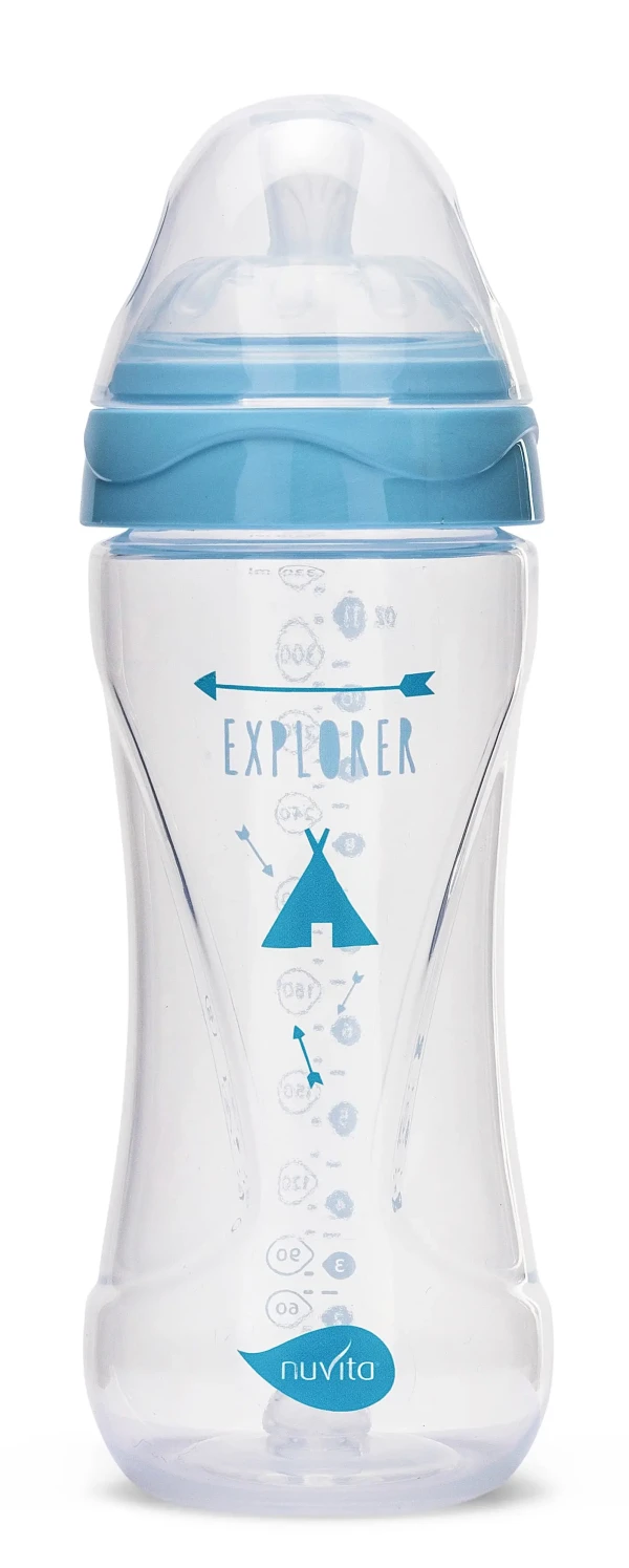 NUVITA Fľaštička 330ml, Transparent blue