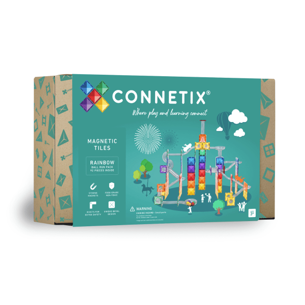 Connetix Magnetická stavebnica - Rainbow Ball Run Pack 92 ks