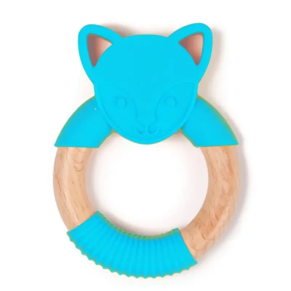 BO Jungle Kousátko B-TEETHER ANIMAL WOOD Blue Fox