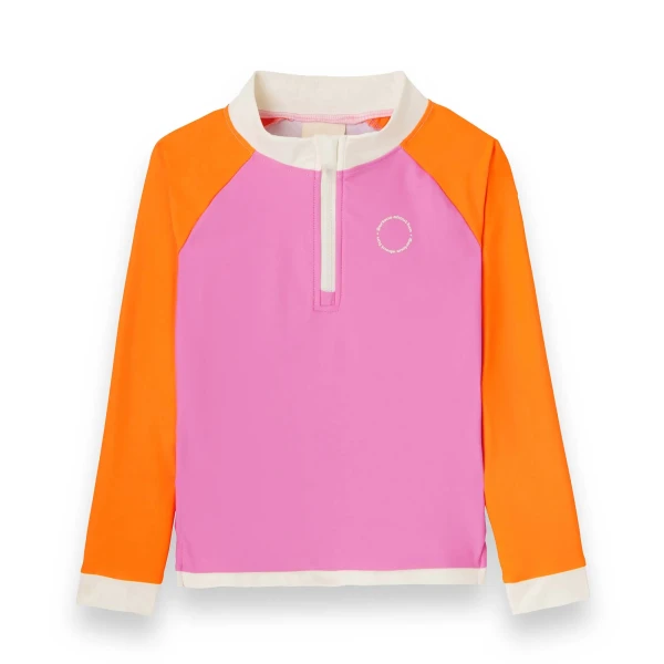 KiETLA ICONIK plavky s UV ochranou - tričko s dlhým rukávom - Pink Red 2-4 roky