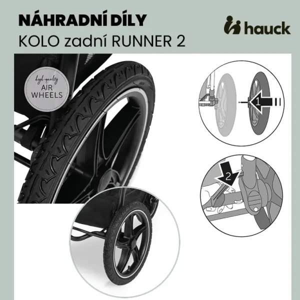 Hauck Koleso ZADNÉ Runner 2 Black ľavé