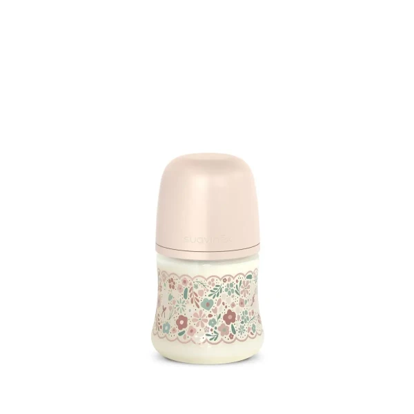 SUAVINEX Dojčenská fľaša WONDERLAND NEW 150ml FYZIOL PRIETOK S - ružový kvet