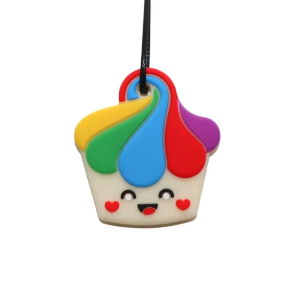 Uklidňující přívěsek Cupcake, duhový