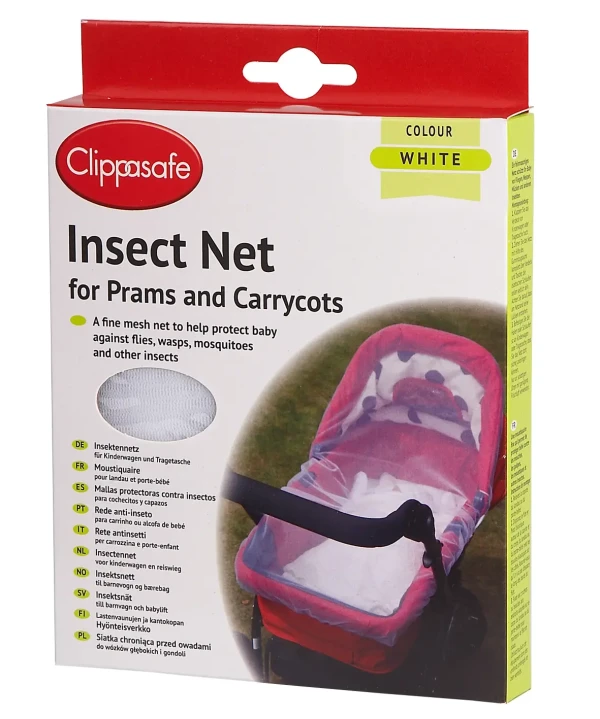 CLIPPASAFE Sieť proti hmyzu na kočík, White