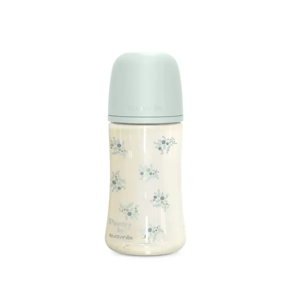 SUAVINEX | Kojenecká láhev POETRY 270ml FYZIOL PRŮTOK M - modrá