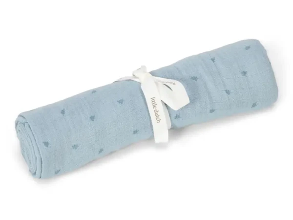 Little Dutch Plienka zavinovacia 120x120 cm Pure Denim Blue