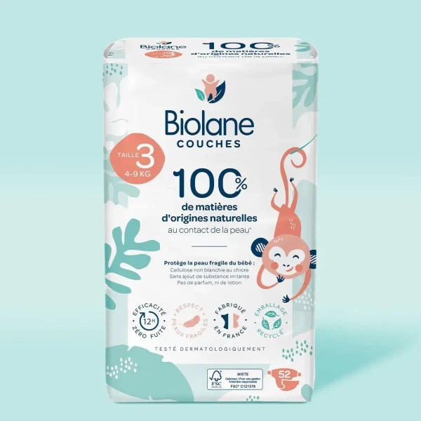 Biolane Ekologické plienky veľkosť 3 (4-9 kg), 52 ks