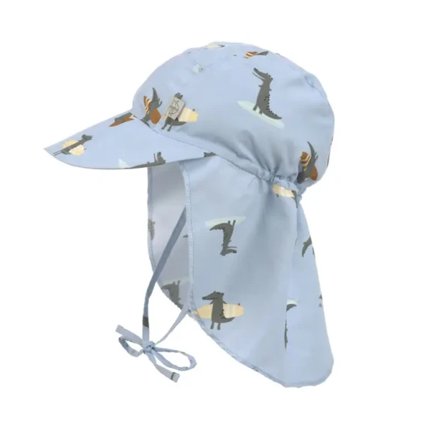 LÄSSIG Sun Protection Flap Hat crocodile sky blue 19-36 mo.