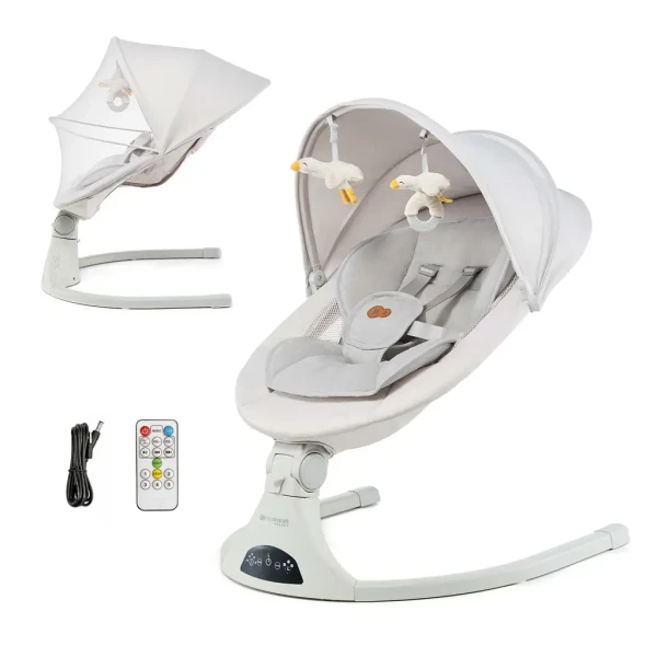KINDERKRAFT SELECT Lehátko pohupujúce 2v1 Tulsy Beige, do 9kg