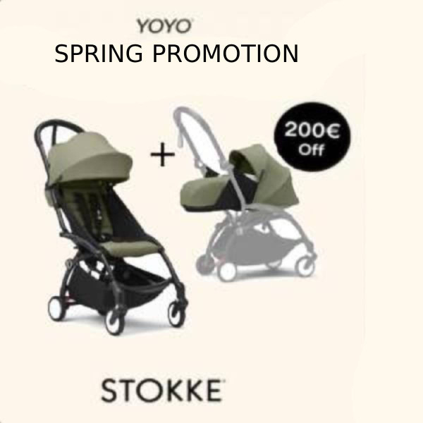 STOKKE® YOYO³ športový kočík 6+ Black/Olive + Newborn Pack ZDARMA