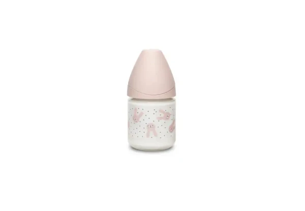 SUAVINEX | Láhev SKLO 120 ml S HYGGE - RŮŽOVÁ