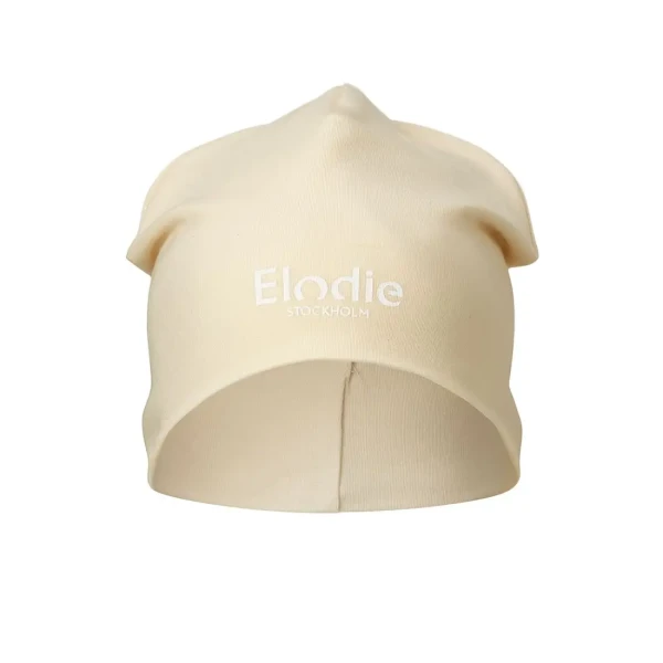 Elodie Details Bavlnená čiapka Logo Beanies - Oat White 6-12 mesiacov