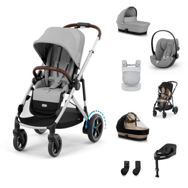 Cybex E-Gazelle S BUNDLE SET XL + nosič AMYA 2026 -  Stone grey - Silver Rám