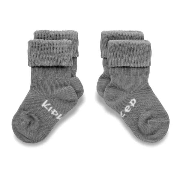 KipKep Detské ponožky Stay-on-Socks 6-12m 2páry Pebble Grey