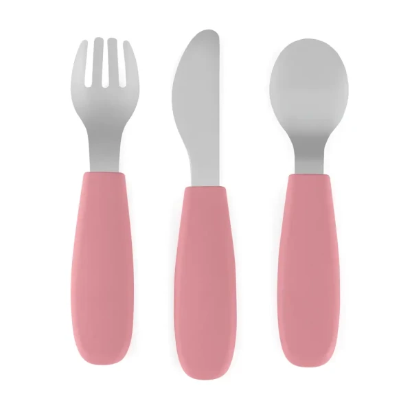 PETITE&MARS Sada příborů s nerezové oceli Take&Match Dusty Rose 12m+