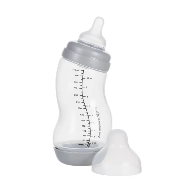 Difrax Kojenecká S-lahvička Difrax, široká, Antikoliková, stříbrná - 310 ml