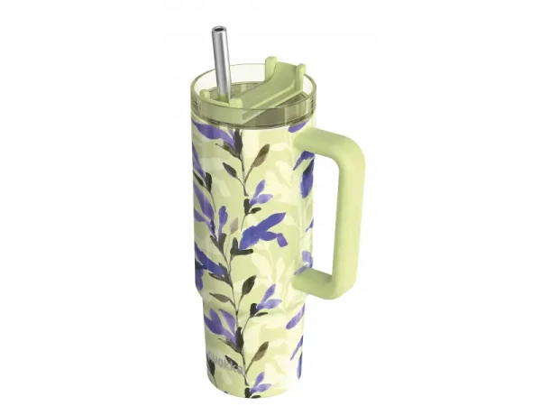 Quokka Nerezový termohrnek s brčkem Stream Matcha 950 ml