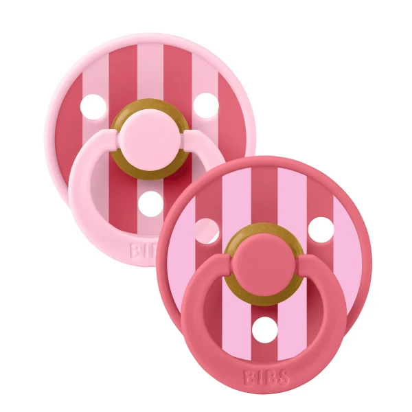 BIBS STUDIO Colour Block cumlíky z prírodného kaučuku 2ks - veľkosť 2 baby-pink-coral-mix 	1