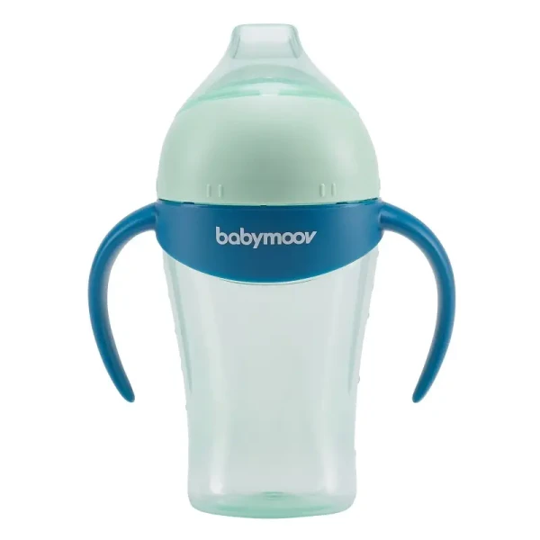 BabyMoov Nekapající hrníček s úchyty 180ml Azur