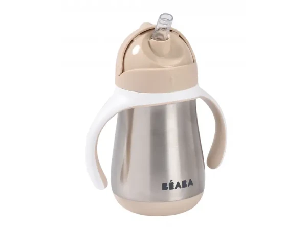 Beaba Hrnček termoizolačný so slamkou nerez 250ml Clay Earth