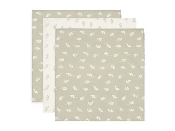 Jollein Pleny 3 ks 70x70 cm Twig Olive Green
