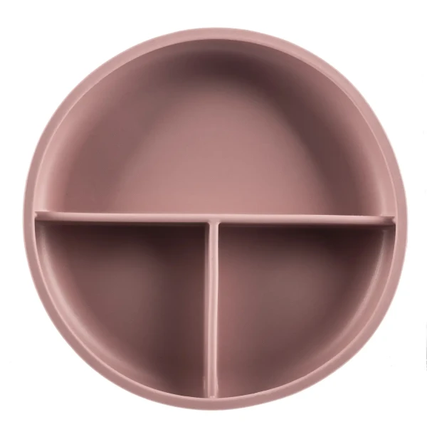 Zopa Silikónový delený tanier s prísavkou, Old Pink