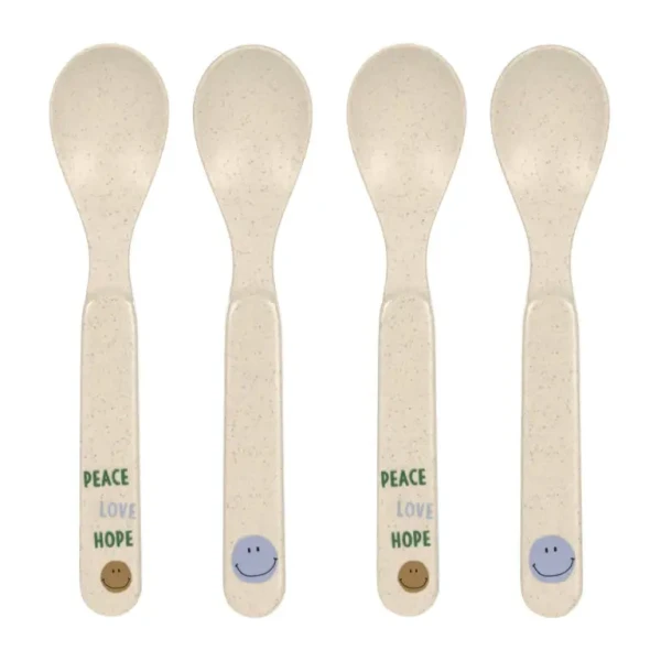 LÄSSIG Spoon Set PP/Cellulose Happy Rascals Smile sky blue