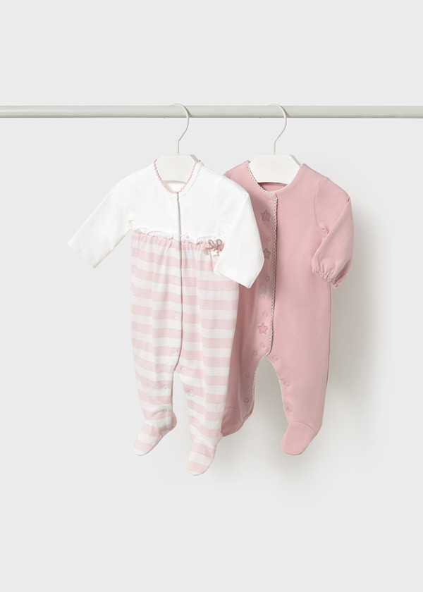 Mayoral Dojčenská súprava dupačiek 2-dielna Layette Girl Baby Rose 2-4M