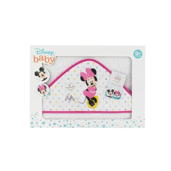 INTERBABY | Osuška froté MINNIE - BÍLO/RŮŽOVÁ