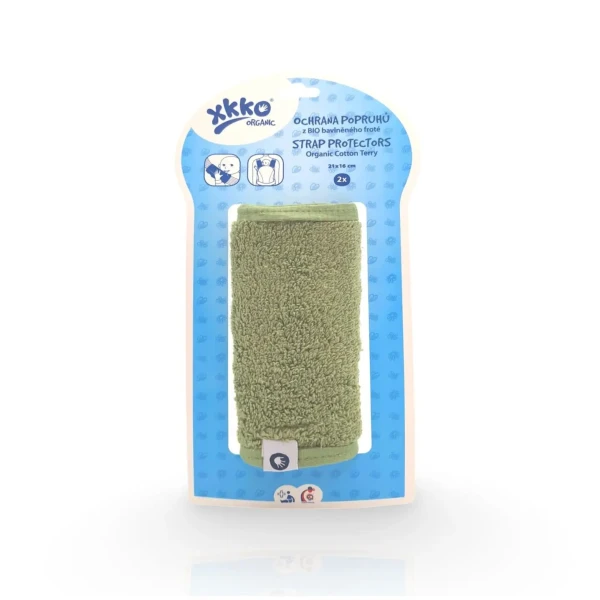 XKKO Organic Ochrana popruhov nosidla alebo autosedačky XKKO Organic – Granite Green