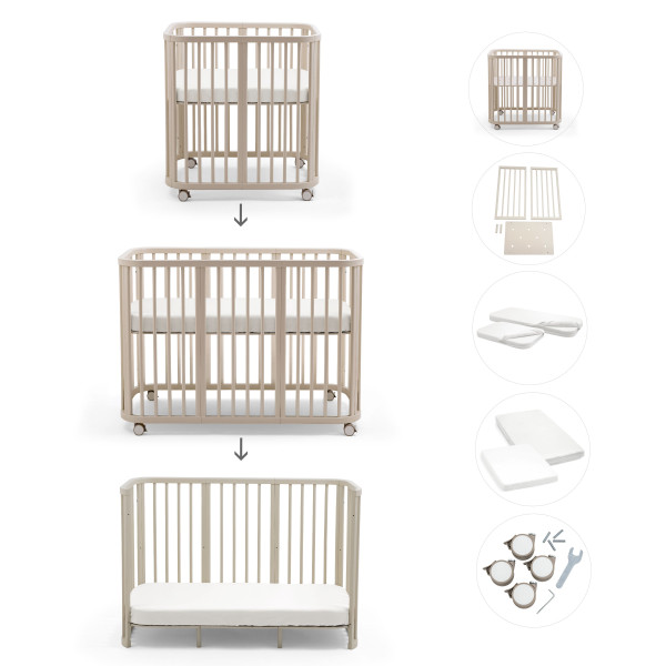 Stokke NIGHTI rastúca postieľka BUNDLE 5v1 Vanilla White