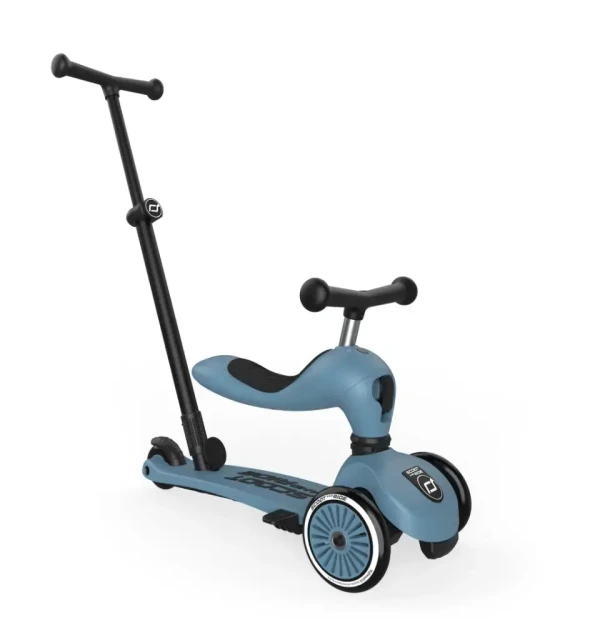 SCOOT AND RIDE DETSKÁ KOLOBEŽKA 2V1 - HIGHWAYKICK 1 PUSH AND GO - STEEL