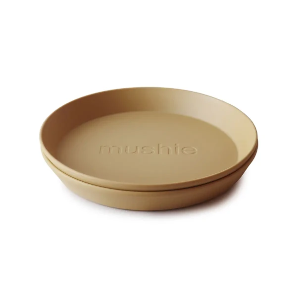 Mushie okrúhly tanier 2 ks Mustard