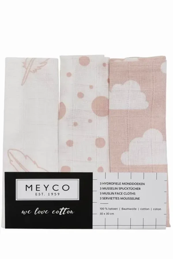 Plena-žínka Feathers-clouds-dots pink/white